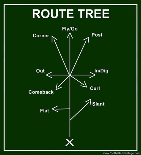 All 9 Football Routes Explained with Images (The Route Tree)