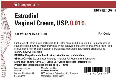 DailyMed - ESTRADIOL VAGINAL CREAM- estradiol cream