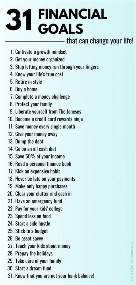 31 Financial Goals Examples to Jump Start Your Money - MFTM