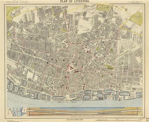 Old Map of Liverpool 1883 City Plan Antique Map Fine | Etsy