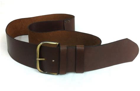 Classic Wide Brown Leather Belt for Women With Unique Dark - Etsy