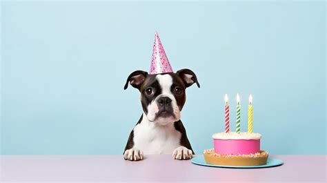 Premium AI Image | Cute dog wearing a birthday hat