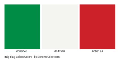 Italy Flag Colors » Country Flags » SchemeColor.com