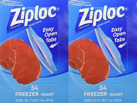 Amazon.com: Ziploc Quart Freezer Bags - 54-Count (Pack of 2) : Health ...