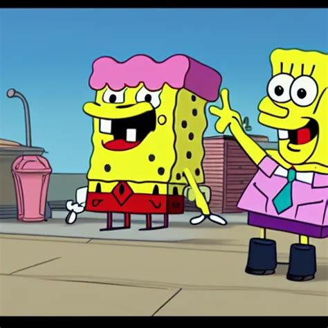 SpongeBob hitting the griddy outside a walmart | Stable Diffusion