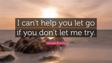 Meagan Brandy Quote: “I can’t help you let go if you don’t let me try.”