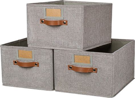 Amazon.com - OLLVIA Large Fabric Storage Bins 3 Pack, 15.7x11.8x8.3 ...