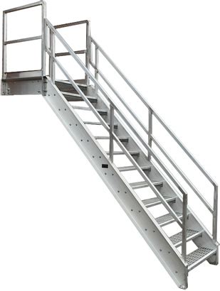 Aluminum Stairs With Horizontal Platform Extensions, Aluminum Stairs ...