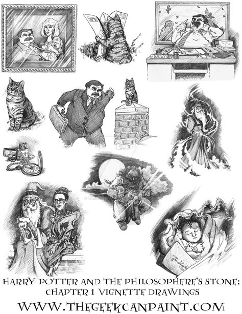 Harry Potter: Book 1 Chapter 1 Vignette Drawings by TheGeekCanPaint on ...