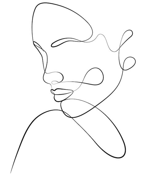 Premium Vector | A happy woman one line drawing the face and hair