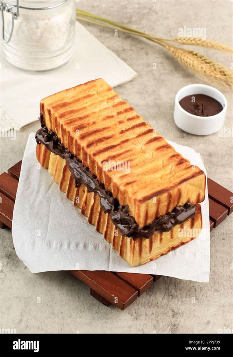 Roti Bakar Bandung with Chocolate Spread, West Java Popular Bread Toast ...