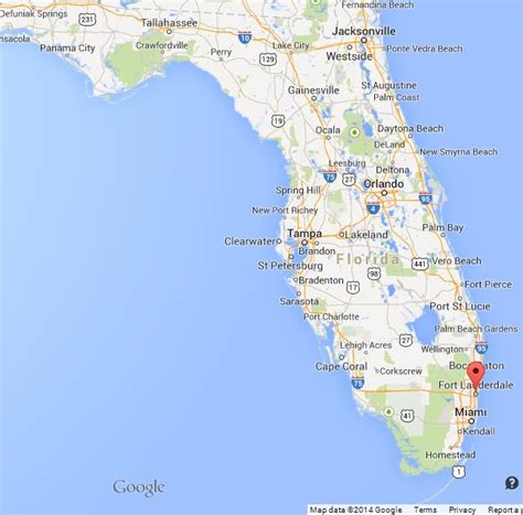 Fort Lauderdale on Map of Florida