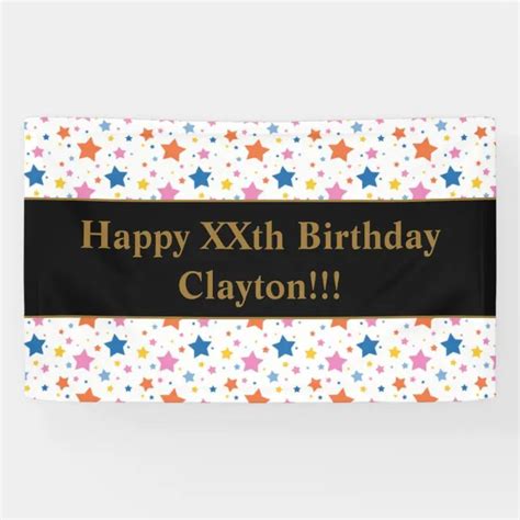 Colored Stars With Message Birthday Banner | Zazzle in 2022 | Birthday ...