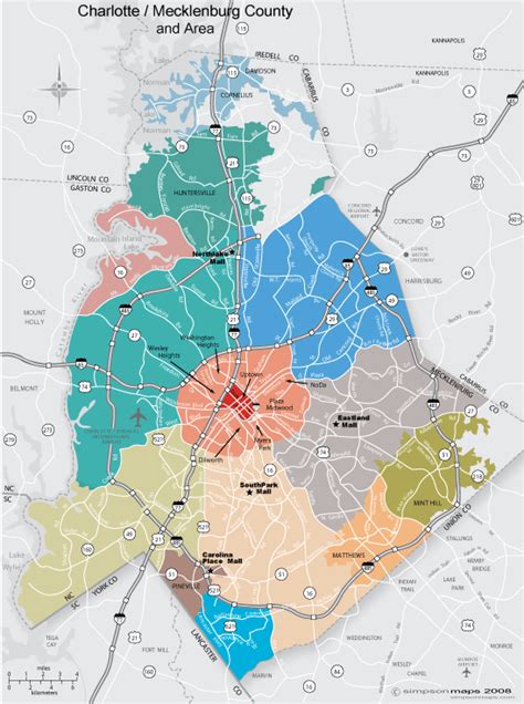 Charlotte Nc Counties Map - Cities And Towns Map