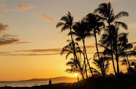 Sunset At Poipu Beach, Kauai, Hawaii Photograph by Michael Defreitas ...