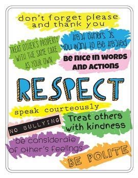 2+letter+sized+respect+posters+for+the+classroom | Teaching children ...