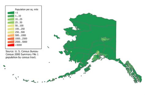 Alaska Population Map • Mapsof.net