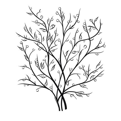 Large Tree Twig Vector Outline Sketch Drawing, Tree Drawing, Wing ...