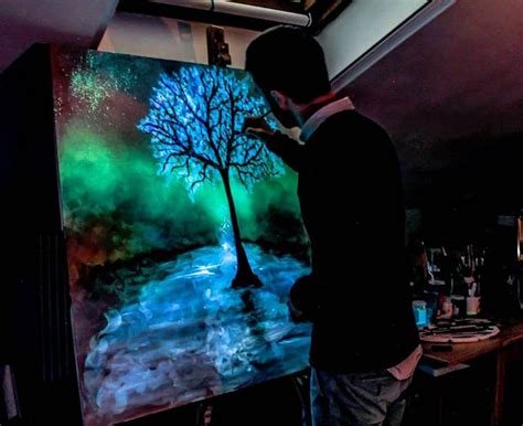 Glow in the Dark Paint Reveals Surprises in Paintings When Lights Go Out