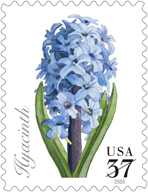 2005, Spring Flowers: Hyacinth | Postage stamp art, Postage stamps usa ...