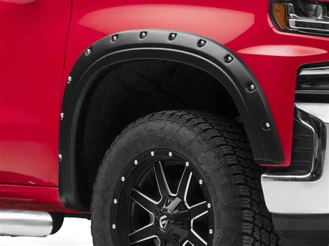 Rough Country Silverado 1500 Pocket Fender Flares; Flat Black F-C11911 ...