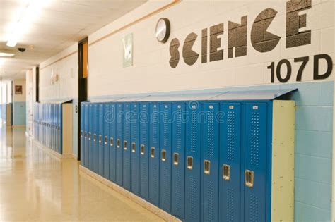 School hallway lockers stock image. Image of educational - 15716147