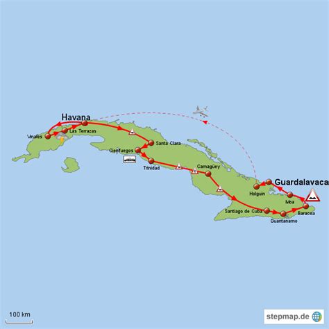 StepMap - Guardalavaca - Landkarte für Kuba