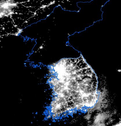 North Korea Satellite Map At Night