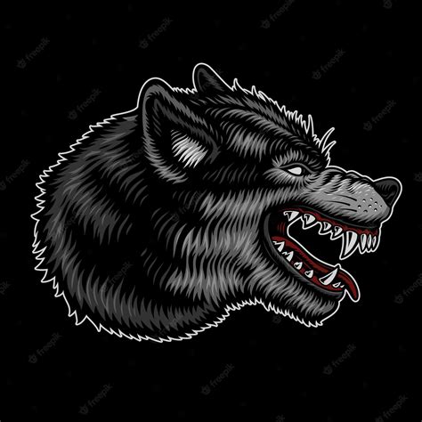 Premium Vector | Wolf logo isolated on dark