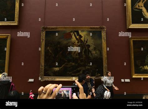 Liberty leading the people painting by Eugene Delacroix in the Louvre ...