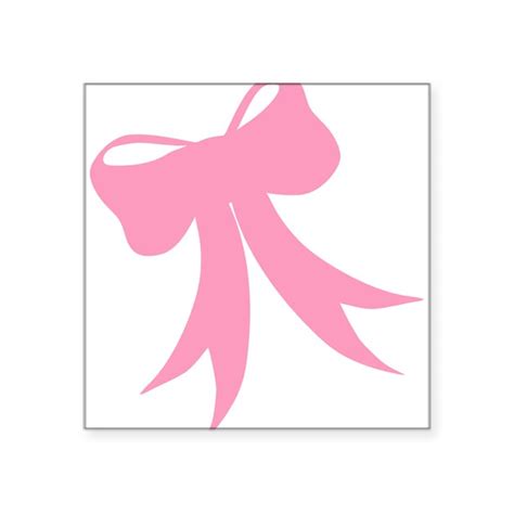 Pretty Pink Bow Square Sticker 3" x 3" by trendyteeshirts