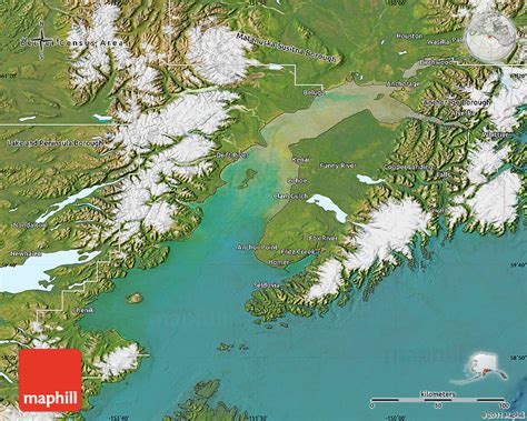 Satellite Map of Kenai Peninsula Borough