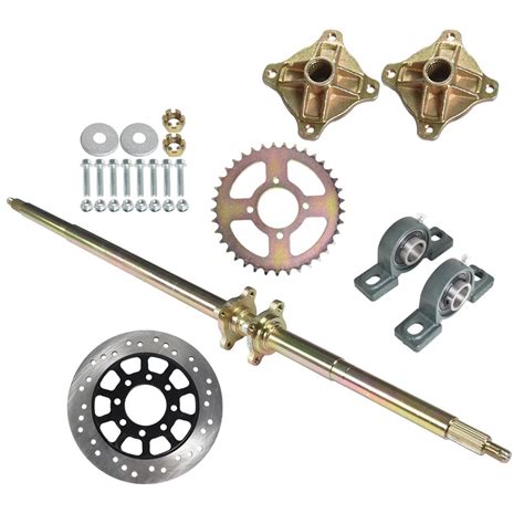 SHZAITOR Go Kart Rear Axle Kit 44.4 Inch with Pillow Block, Sprocket ...