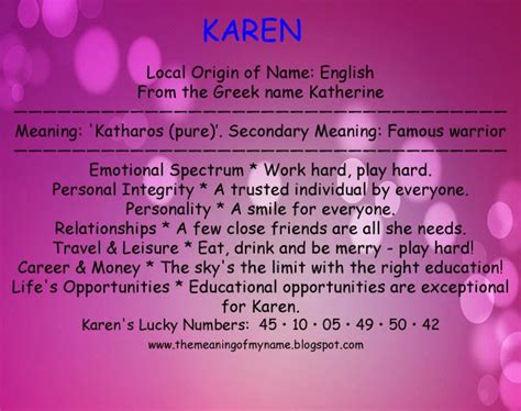 Meaning of the Name Karen - Know Your Name Meaning. Get posters and ...