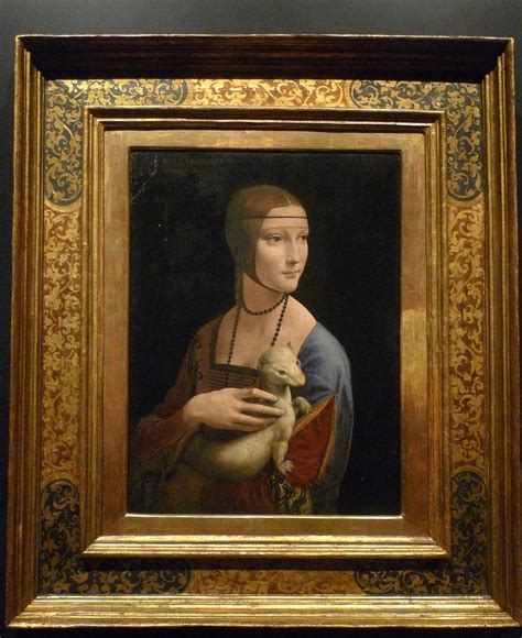 Leonardo da Vinci - Lady with an Ermine: Actual painting in Musee du ...