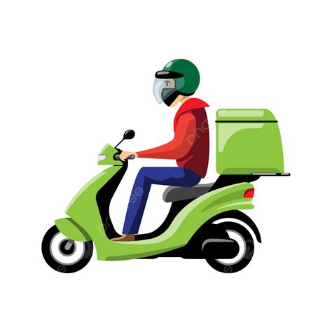 Delivery Motorcycle Clipart Hd PNG, Big Isolated Motorcycle Vector ...