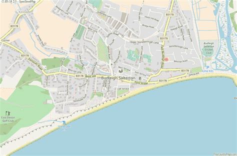 Budleigh Salterton Map Great Britain Latitude & Longitude: Free England ...