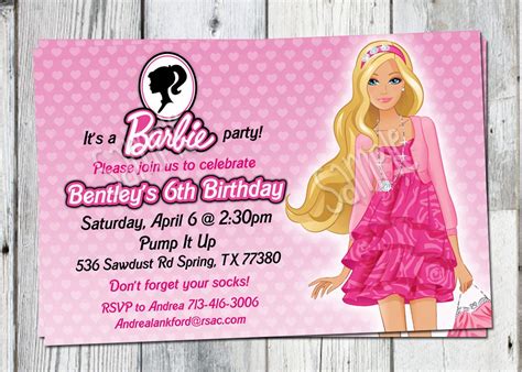 Barbie Birthday Invitation: Printable Doll by partyprintouts