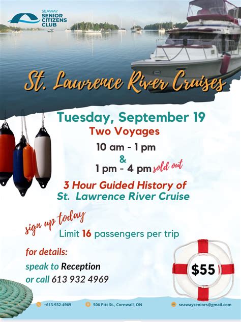 St Lawrence River Cruises - Seaway Senior Citizens Club