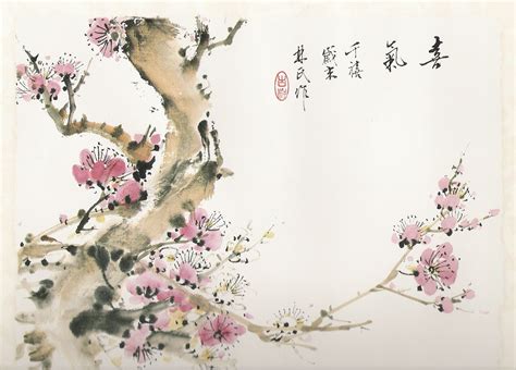 Chinese brush painting (Plum blossoms) | Japanese ink painting, Chinese ...