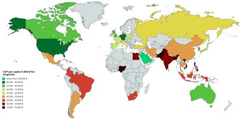 GDP per capita of largest world economies (2050) - Vivid Maps