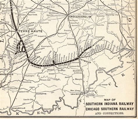 1906 Antique SOUTHERN INDIANA Railway Map Chicago Southern - Etsy