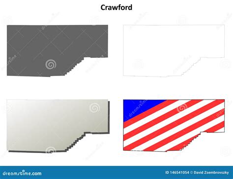 Crawford County, Pennsylvania Outline Map Set Stock Vector ...