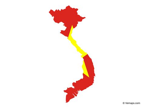 Flag Map of Vietnam | Free Vector Maps