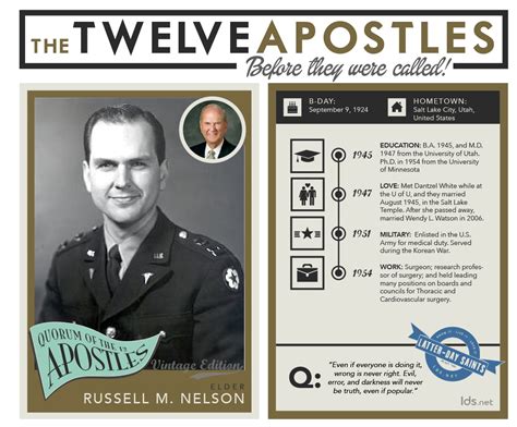 The Quorum of the Twelve Before They Were Called: Russell M. Nelson ...