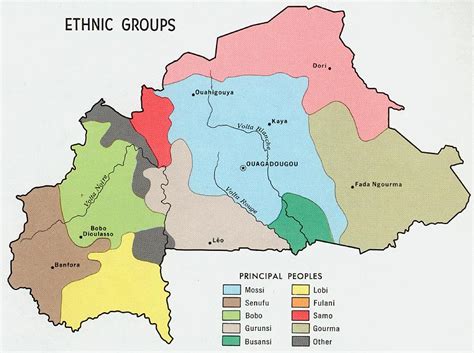 Upper Volta Ethnic Groups Map - Burkino Faso • mappery