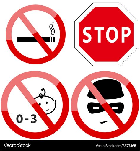 Set of four restricted access denied signs Vector Image