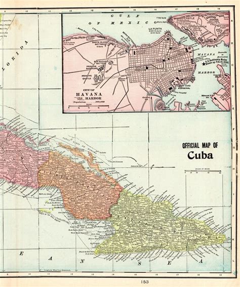 1900 Antique CUBA Map Crams Map of Cuba and HAVANA Province | Etsy