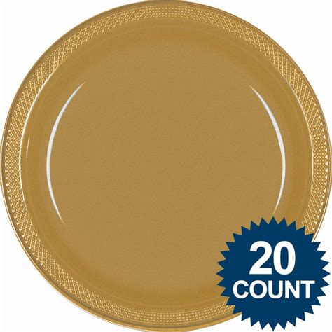 Gold 10" Plastic Dinner Plates (20 Count) - Walmart.com - Walmart.com