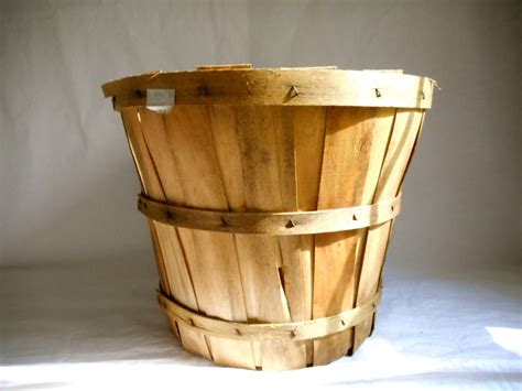 Vintage Wooden Basket Bushel Basket Vegetable Basket Rustic - Etsy